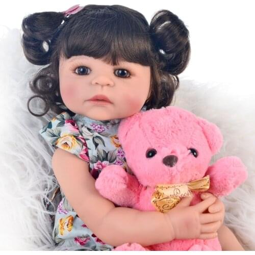 22inch 55cm reborn baby doll bebes reborn de silicone real girl toddler dolls for children surprice gift lol doll