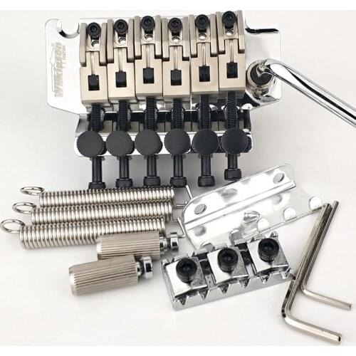 Wilkinson WODL1 Licensed 6-String Electric Guitar Double Locking Tremolo System Bridge 42mm R2 Nut Chrome Silver