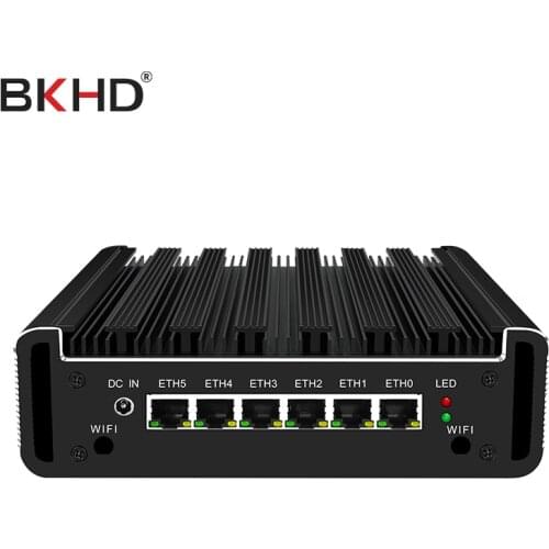 Intel Celeron 3865u 8GB 64GB 6LAN 1COM 4USB Dual Core Firewall pfsense Mini PC minicomputer Support ESXI VMware proxmoxve virtua