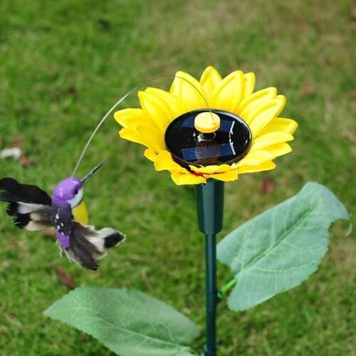 Simulation Yard Hummingbird Decoration Garden Beautiful Potted Plant Decoration Sun Flower Hummingbird