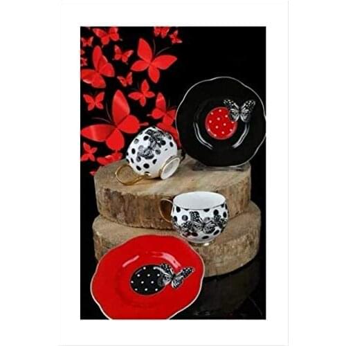 Lucky Art Brigitte Bone Series Set of 6 Coffee Cup Lywm Oo7 LYWM 007