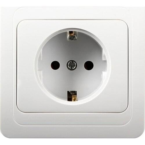 EU Standard Wall Socket ABS Panel Wall Power Dual Socket German Type Electrical Outlet 16A Wall Power Socket Household Accessory