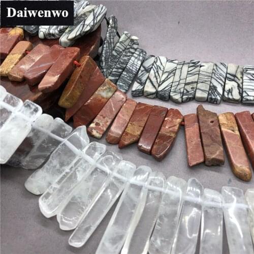 Natural Red Stone White Quartz Black Web Stone Strip Irregular 40cm/strand Diy