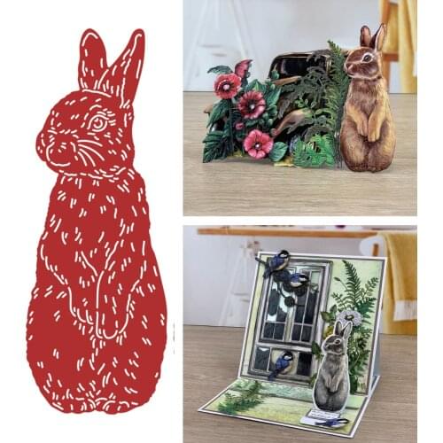 New Arrival 2021 Cute Bunny Metal Cutting Dies Scrapbook Diary Decoration Stencil Embossing Template DIY Greeting Card Handmade