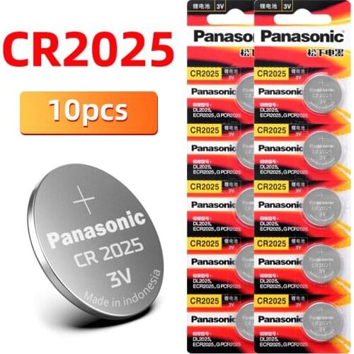 Original PANASONIC 10pcs/lot cr2025 Button Cell Batteries 3V Coin Lithium game, digital camera, camcorder BR2025 DL2025 CR 2025