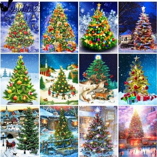 Simple Christmas Tree Diamond Painting 5D Diy Wall Art Abstract Holiday Diamond Embroidery Inlaid Home Room Decoration