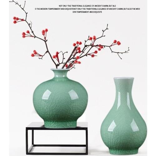 Simple Modern Fashion Vases Decorated Small Ceramic Crack Glaze Flower Vase