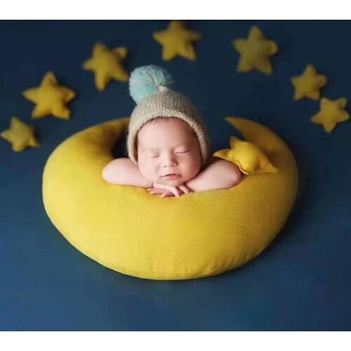 Baby Posing Moon Pillow Stars Set Newborn Photography Props Infants Photo Shooting Accessories