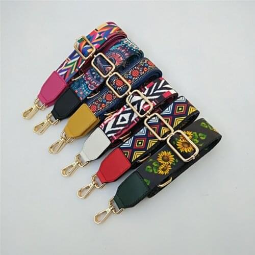 New Nylon Bags Strap Belt Adjustable Shoulder Hanger Handbag Straps Multicolor Accessories Women Chain Bag Rainbow Decorative