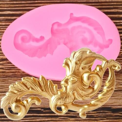Scroll Relief Border Silicone Molds Chocolate Baking Candy Polymer Clay Mold Leaves Cupcake Topper Fondant Cake Decorating Tools