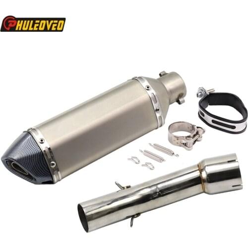 Carbon Fiber Look Motorbike Muffler Exhaust Set with DB Killer for FZ1 FZ1N FZ1000 Motorcycle Exhaust Muffler Escape Damper Leak