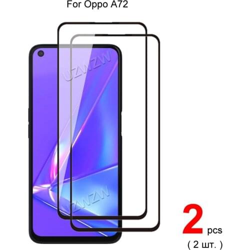 2pcs For Oppo A72 (4G) Full Cover Tempered Glass Screen Protector Protective Glass Guard Film