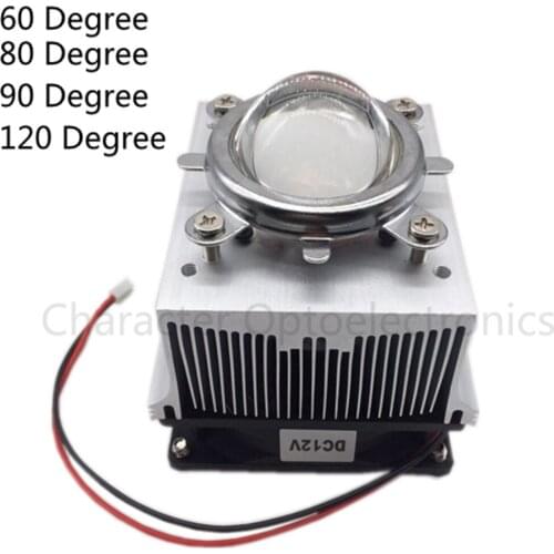 8PCS Free delivery aluminum heat sink cooling fan 20W 50W 100W high power LED lamp 80degree 44mm lens + reflective + bracket