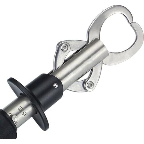 200 pcs Portable FLG-S-001 Fish Lip Grabber Gripper Grip Tool Stainless Steel Fishing Tackle Fish Holder Built-in Spring Scale