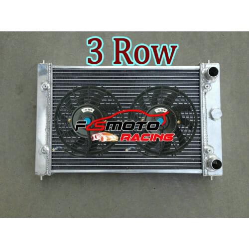 3 ROW Aluminum Radiator + FAN For VOLKSWAGEN VW Polo 86C Coupe 1.3 G40 COUPE W/O AIRCON 1982-1994 Manual 1.3L MT 1983 1984 1985