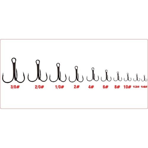 50pcs/Box Super Sharp ORIGIN Hook Treble Hooks 1/2/4/6/8/10/12/14# High Carbon Steel Treble Hooks Fishing Tackle