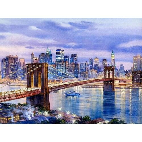 5D Diamond Painting Landscape Full Square/Round Drill Embroidery Cross Stitch City Picture of Rhinestone Crafts Home Decor