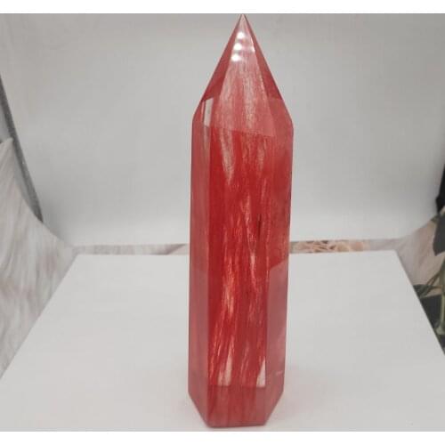 800-1000g 1pcs red Melting stone quartz obelisk crystal wand point reiki healing