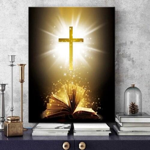 Cross Light Book 5D Diy Diamond Painting Full Square Embroidery Mosaic Hanging Canvas Wall Art Home Decoration Gift