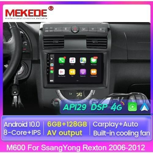 6GB+128G Android 10 Car GPS Navigation Multimedia Player GPS Carplay AUTO For SsangYong Rexton Y250 II 2 2006 - 2012 WIFI BT DSP