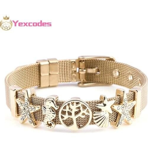 Yexcodes Ocean Heart Tree of Life Stainless Steel Bracelet Mens and Womens Festival Brand Bracelet Gift
