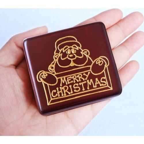 Sinzyo Handmade Wooden Merry Christmas Music Box Birthday Gift For Christmas Valentines day gift Maple Wood Santa Claus