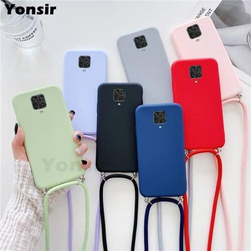 For Xiaomi Redmi Note 10 10S 9T 9S 9 8 8T 7 Pro Max Silicone Soft Lanyard Cover For Xiomi Redmi 9T 9C 9A 8A Soft Back Cases