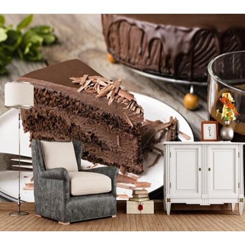 Customized Food photo, Cakes Chocolate Piece murals for restaurant dessert shop kitchen background decoration wallpaper