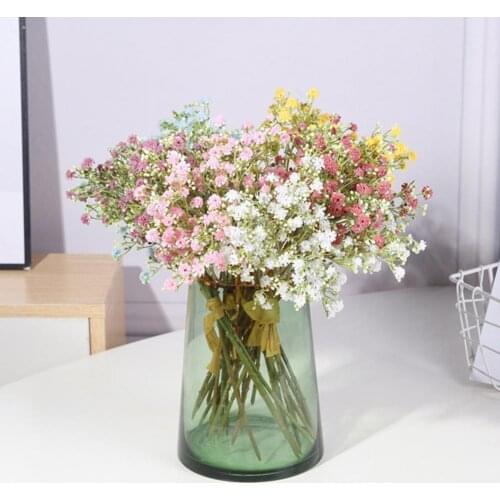 Artificial Fake Gypsophila Bouquets Flowers Real Touch Colorful PU Vivid Fake Floral Bouquets for Home Vase Decoration