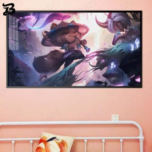 Canvas Painting Wall Art Cartoon Oil Painting Purple Elf Canvas Posters Prints for Living Room Corridor Home Decoration Mural