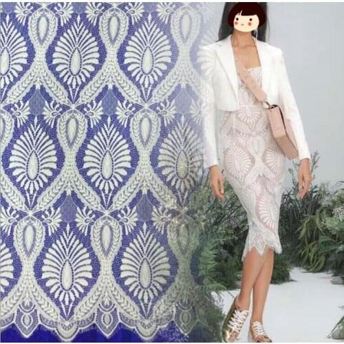 3 meters long European style big eyelash lace fabric DIY dress sign-in table fabric