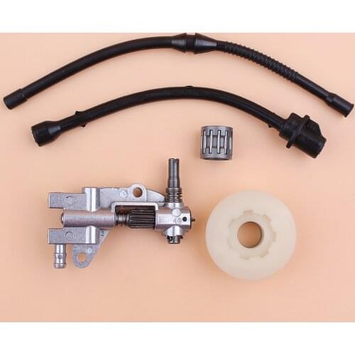 Oil Pump Worm Gear Fuel Hose Bearing Kit For 4500 5200 5800 Chinese Chainsaw 52cc 45cc 58cc Gasoline Saws Replacement Parts