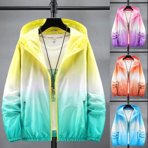 2021 Fashion Autumn Casual Jacket Women Fashion Casual Gradient Hooded Light Outdoor Sports Sunscreen Coat jaqueta feminina