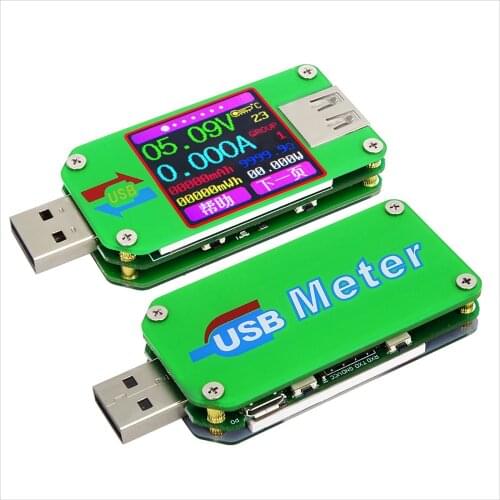 2Hz RUIDENG UM24/UM24C With Bluetooth USB 2.0 Color LCD Display Tester Voltage Current Meter 4.50-24.00V Multimeters