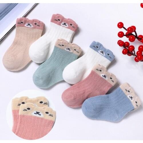 6Pairs/lot 0-1Y Infant Baby Socks Baby Socks for Girls Cotton Mesh Cute Newborn Boy Toddler Socks Baby Clothes Accessories