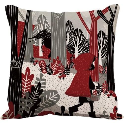 New Linen Deer Pillowcase Chinese Style Pillow Cover Home Decoration Living Room Sofa Cushion Cover Throw Pillowcase 45 X45cm