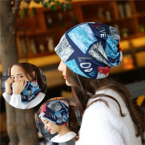 Brand New Autumn and Winter Dual-use Vintage Design Hip-hop Cap Hats for Ladies Women Thin Skullies and Beanies Women Scarf