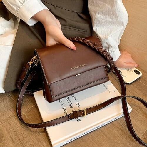 New Arrive 2020 Women PU Leather Shoulder Bags For Girls Small Solid Flap Womens Fashion Crossbody Messenger Bags Hand Bag Sac