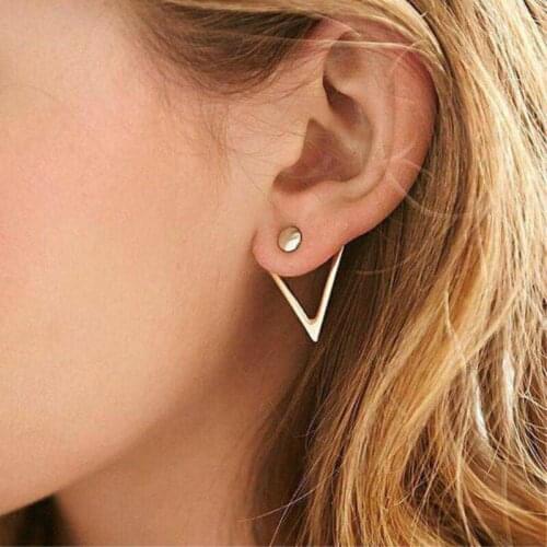 New Fashion Gold Star Moon Shape Earrings Simple Ear Ring Ethnic Jewelry Gift Crystal Round Geometric Earrings for Women Bijoux