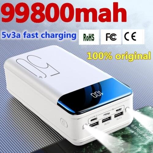 100% original brand new genuine fast charging 99800mah power bank large capacity mobile power universal 5v3a fast charging