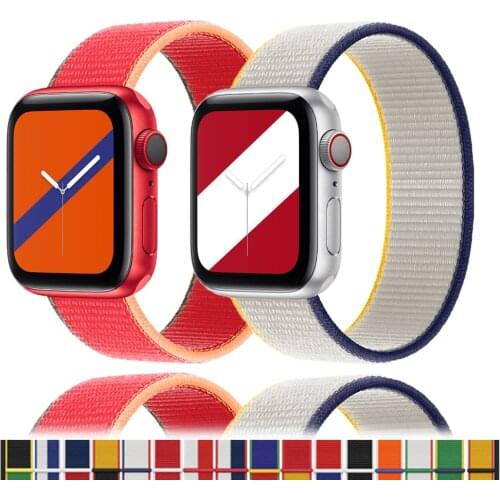 Nylon loop strap for Apple watch band 44mm 40mm iwatch band 42mm 38mm smartwatch belt bracelet correa apple watch 6 se 5 4 3 2