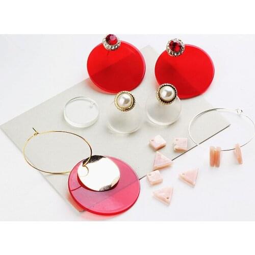 DIY manual fashion accessories resin wafer Affirmative earbob eardrop acetate triangle material