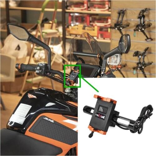 Universal Motorcycle Cell Mobile Phone Holder with USB Charger For BMW S1000RR/G310GS/F750GS Accessories GPS Center Stand Honda