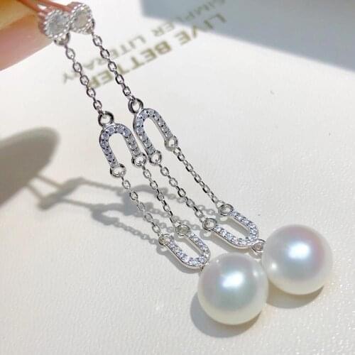 Party Gift 925 Sterling Silver Earrings Findings Settings Base Mountings Parts Mounts for Coral Pearls Agate Crystal Stones Jade