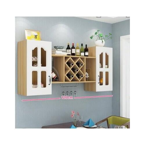 Wine cabinet custom wine rack wall hanging cabinet European modern simple wall shelf