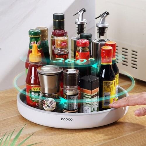 360° Rotating Spice Rack Organizer Seasoning Holder Kitchen Storage Tray Lazy Susans Home Supplies for Bathroom, Cabinets
