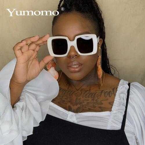 YUMOMO Oversized Shades Woman Sunglasses Black Fashion Square Glasses Big Frame Sunglasses Vintage Retro Glasses Unisex
