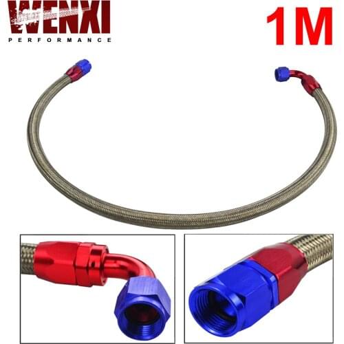 1METER AN10 STAINLESS STEEL BRAIDED Fuel Oil Line + STRAIGHT AN SWIVEL FITTING + 90 DEGREE AN SWIVEL FITTING WX3701S