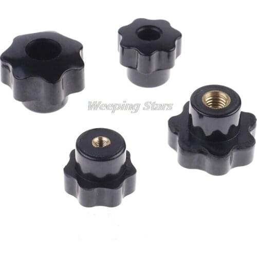 1PC M6/M4/M5/M8 Male Thread Star Shaped Head Clamping Nuts Knob For Industry Equipment Plastic Carbon Steel Galvanization