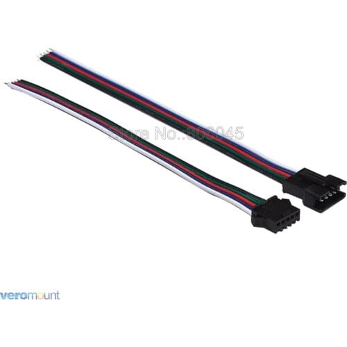 10-100 Pairs 5Pin SM JST LED Connector 5 Pin Male & Female Plug Connector 15cm Wire Cable for 5-Pin RGBW LED Strip Light